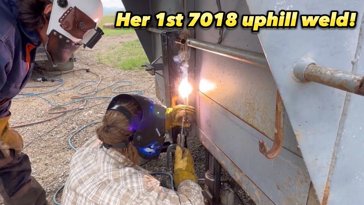 Teaching Emily How to Weld Uphill YouTube
