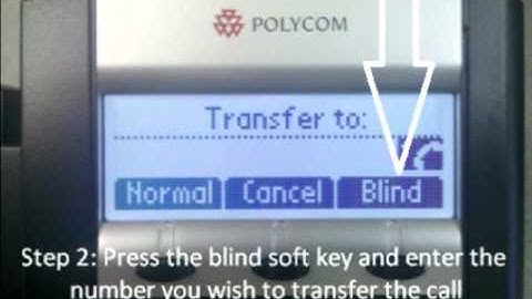 How to Make a Blind Transfer-Polycom
