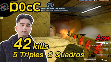 D0cC Faceit Mirage POV - 42KILLS - 5 Triples＆2 Quadros - CSGO D0cC POV!