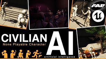 Civilian NPCs AI Preview UE5 / FAB