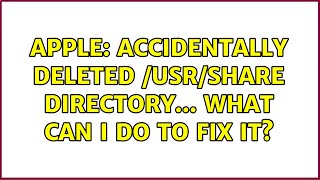 Apple: Accidentally deleted /usr/share directory... what can I do to fix it?