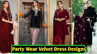 50 Most Beautiful Party Wear velvet dress designs | Velvet dress designs 2021