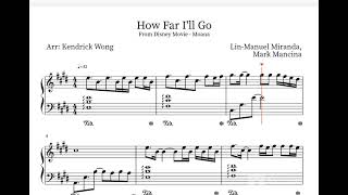 How Far I'll Go Piano Sheet Music