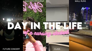 A day in my life as a nursing student | hair appointment, class, concert, + more!