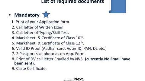 NVS LDC Document Verfication