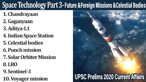 Space Technology Part 3-Future &Foreign Missions &Celestial Bodies-UPSC Prelims 2020 Current Affairs