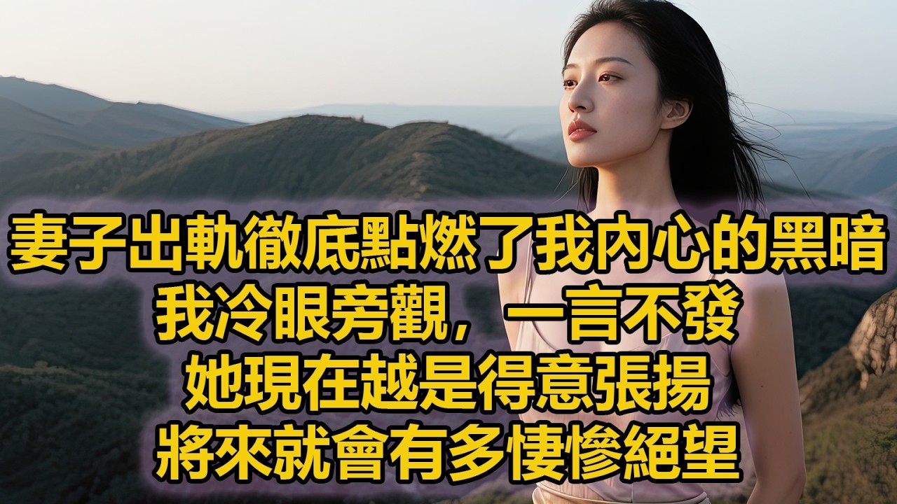 妻子出軌徹底點燃了我內心的黑暗，我冷眼旁觀，一言不發，她現在越是得意張揚，將來就會有多悽慘絕望