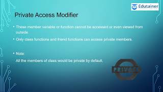 Module - 2 Lesson - 1. 2 Access Modifiers