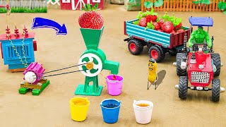 Diy tractor making mini strawberry juicer machine | DIY mini farming machine | @Sunfarming