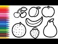 How to Draw Fruits for kids 🍓🌈 Bolalar uchun mevalarni qanday chizish mumkin