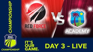 🔴 LIVE Trinidad \& Tobago v WI Academy - Day 3 | West Indies Championship 2024 | Friday 16th February