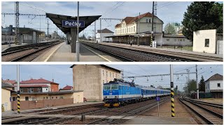 Vlaky ve stanici Pečky 28.4.2024