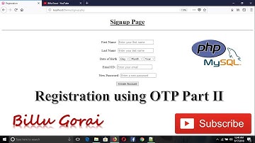 Registration using OTP Part II | PHP MySQL Tutorial | Billu Gorai