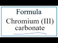 Chromium 3 Carbonate Concepts