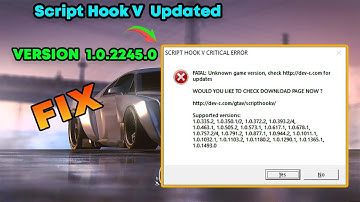 Script Hook V Critical Error Solved | GTA 5 Version 1.0.2245.0 | FIX |{2021}