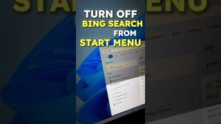 Secret Way to Turn Off Bing Search From Start Menu #pctips #techtips