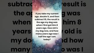 If You Solve This Age Riddle, You’re a Genius 🏆 #mentalmath #mathriddles #mathquiz #mathshorts #quiz
