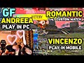 Romantic match || VINCENZO in Mobile And His Girlfriend in PC 1 VS 1 Clash Squad Custom Match