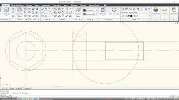 Hexagonal Bolt and Nut using AutoCAD