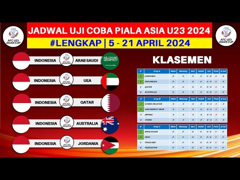 Jadwal Uji Coba Jelang Piala Asia U23 2024 - Indonesia vs Arab Saudi - Piala Asia U23 2024