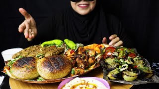 Asmr | اصوات اكل الكباب لحمة مشويه شيش طاووق و كبة مشوبة | EATİNG Grilled Kebab & Chicken & Kebeh