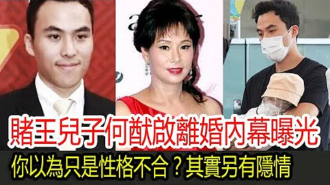 赌王儿子何猷启离婚内幕曝光！你以为只是性格不合？其实另有隐情！ - 天天要闻