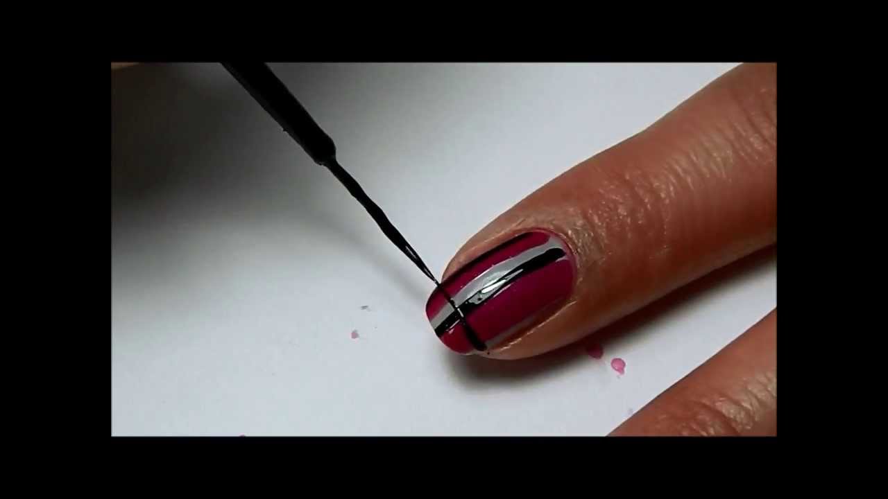 Nail Challenge #14 Striped Nail Art - YouTube