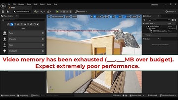 Unreal Engine 5 - Video memory has been exhausted (_._MB over budget). Expect extremely performance