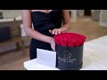 Medium round hat box everlasting preserved rose  the only roses