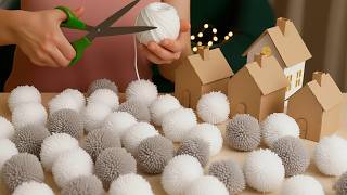 MIRA lo que HICE con hilo normal y cartón 😍 ¡Ideas de manualidades!  DIY navideño ¡