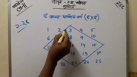 JSC। অষ্টম শ্রেণি। গণিত। ১ম অধ্যায় -প্যাটার্ন -৫ ক্রমের ম্যাজিক বর্গ (৫×৫)। Magic Square of (5×5)