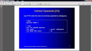CS352 Lecture_7 (Indirect Addressing)