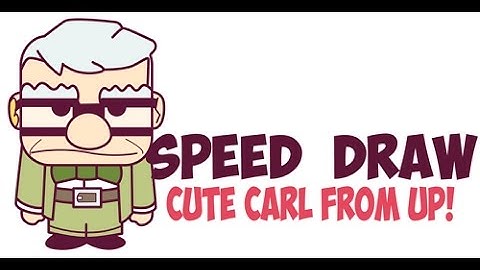 Speed Drawing Carl from Up Cute Easy - Quick Drawing Chibi Old Man from Disney Pixar