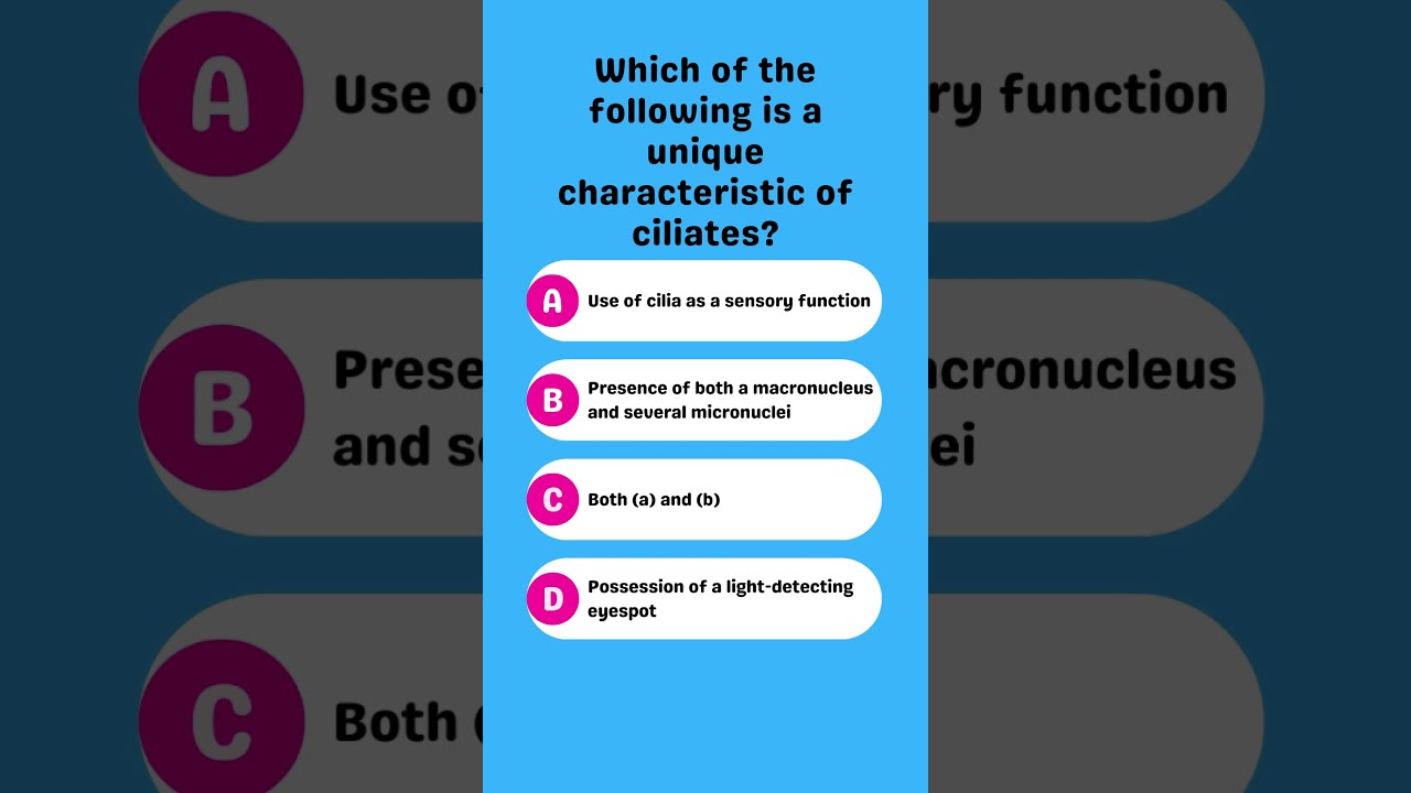 Which Of The Following Is A Unique Characteristic Ciliates 