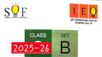 SOF IEO 2025-2026 SET B Question Paper with Answer Key |SOF English Olympiad Questions#ieo2025 #sof