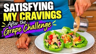 What I Ate After the Grape Challenge 🍇 | Satisfying My Cravings with Raw Vegan Lettuce Wraps