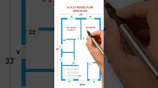 24x33 House Plan2bhk Plan houseplan house housedesign shorts