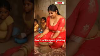 #Traditional South Indian Village Life 🌸 | Grinding Spices the Old Way #trendingshorts #runwaymodel