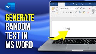 how to generate random text in microsoft word | random text in word