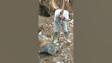 It seems less enthusiastic when breaking hard rocks #shorts