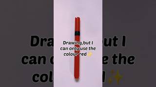 Drawing, but only using the red colour ️#shorts #subscribe#drawing#colours