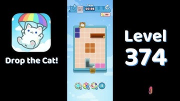 🎮 Drop the Cat! Level 374 Walkthrough | Fun Candy Puzzle Challenge 🐱