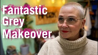 She's going ULTRA SHORT, GREY AND LOVES IT! Amazing grey makeover (buzzcut)