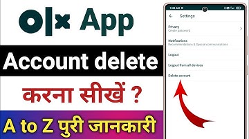 Olx App Account Delete Kaise Kare || How To Delete Account In Olx App