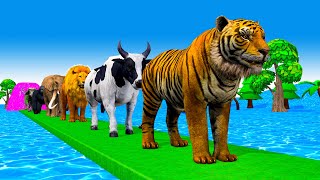 Paint Animals Tiger Cow T rex Gozrilla Lion elephen Mammoth Fountain Crossing Animals