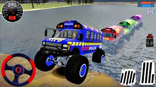 Police Bus Driving Monster Truck Impossible Stunt #2 - Police Racing Ramp 3D - Android Gameplay screenshot 3
