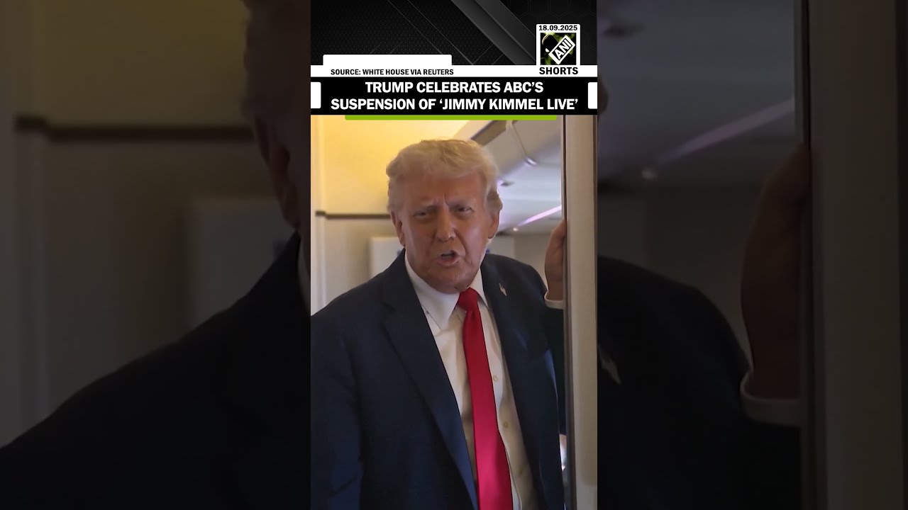 US President Trump Celebrates ABC S Suspension Of Jimmy Kimmel Live Calls Him Democrats Arm