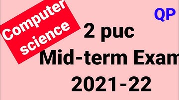 2puc computer science question paper mid term exam karnataka board 2021