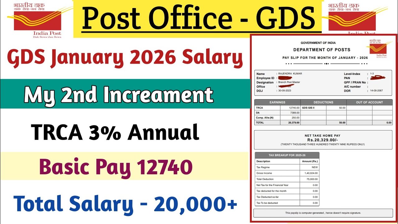 GDS January 2026 Salary || My 2nd Annual Increment 3% of TRCA 