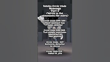 Roblox error code meanings #shorts #roblox #errorcodes